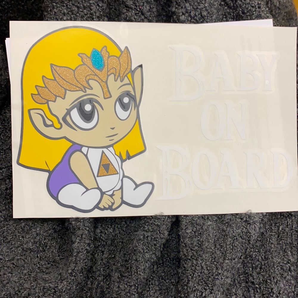 Baby on board Zelda decal